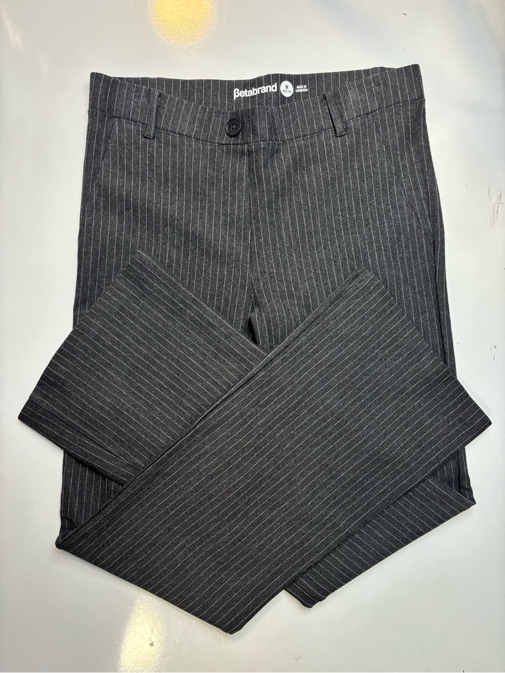 Betabrand Pinstripe Leggings pants sz M
